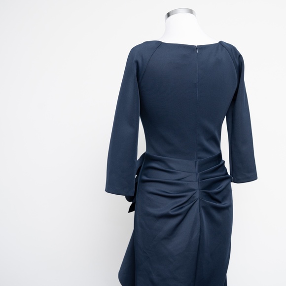 Xscape - New! Lexi Long Sleeve Scuba Ruched Side Gown. - Picture 9 of 10